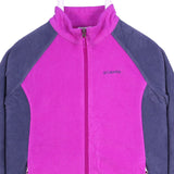 Columbia 90's Spellout Logo Zip Up Fleece XLarge Purple