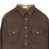 Back Packer 90's Long Sleeve Button Up Shirt Large Brown