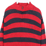 Chaps 90's Knitted Striped Jumper / Sweater XLarge Blue