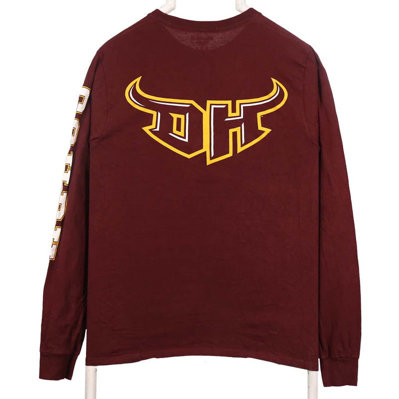 Champion 90's Cal State Long Sleeve Crewneck T Shirt Small Burgundy Red