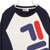 Fila 90's Spellout Logo Long Sleeve Sweatshirt XLarge Blue