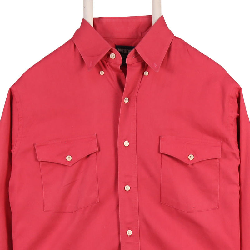 Wrangler 90's Long Sleeve Button Up Heavyweight Shirt XLarge Pink