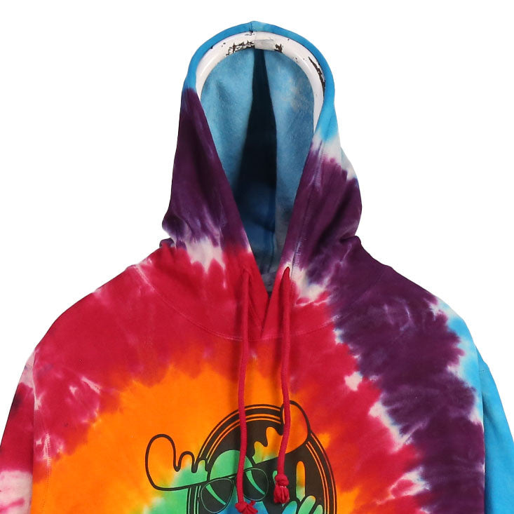 Art Forms 90's Tie Dye Moose Hoodie Large Blue