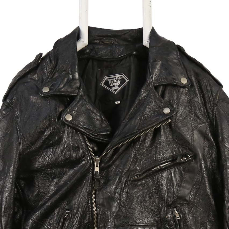 Diamond Plate 90's Diamond Plate Buffalo Genuine Leather Jacket Large Black