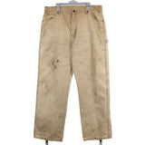 Dickies 90's Carpenter Workwear Denim Trousers / Pants 38 Beige Cream