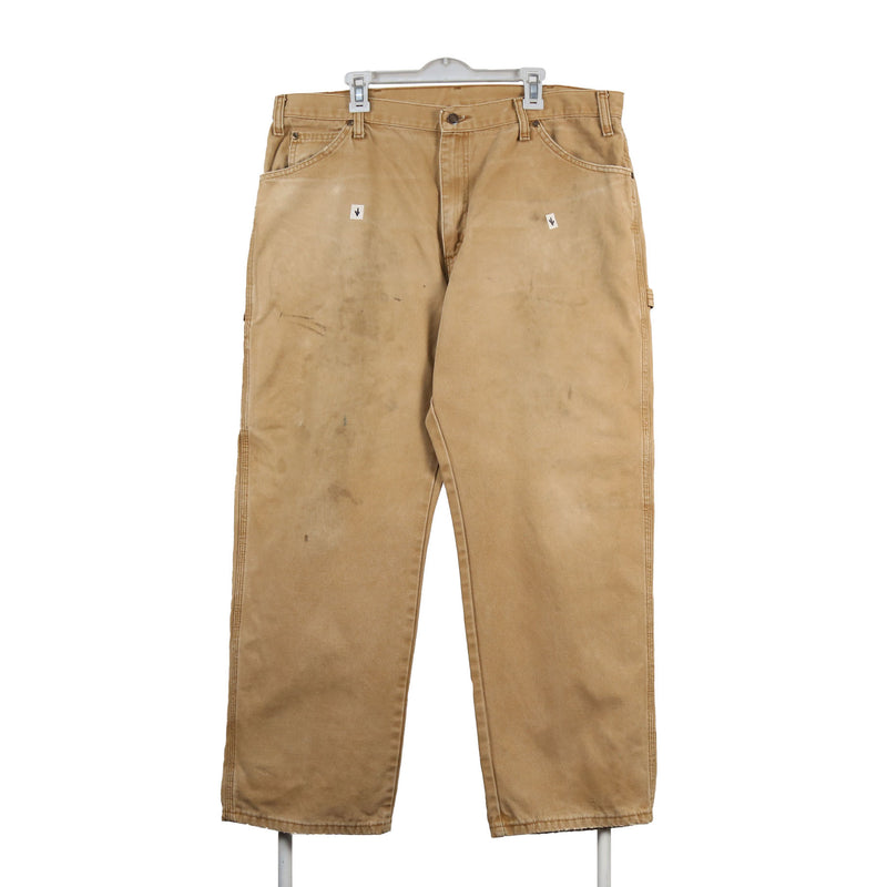 Dickies 90's Baggy Carpenter Workwear Denim Trousers / Pants 38 Beige Cream