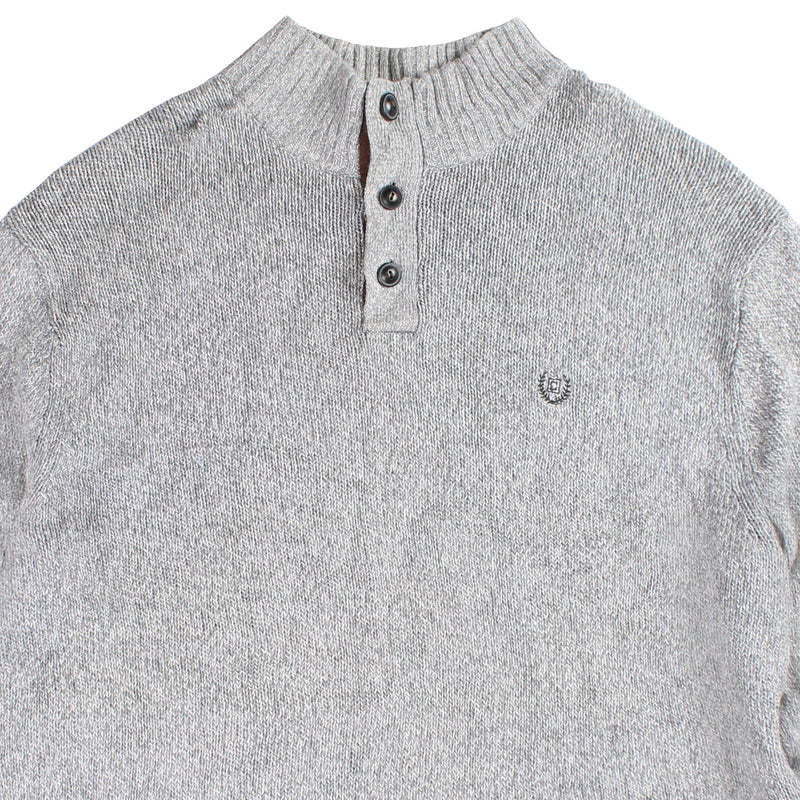 Chaps Ralph Lauren  Quarter Button Knitted Jumper / Sweater XXLarge (2XL) Grey