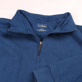 L.L.Bean  Quarter Zip Pullover Sweatshirt Large Blue