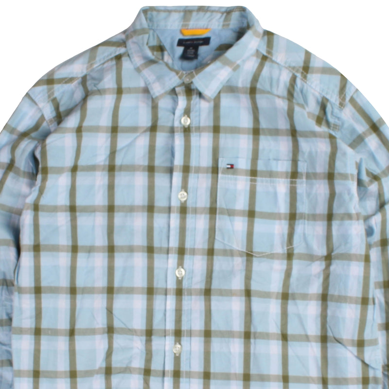 Tommy Hilfiger  Check Long Sleeve Button Up Shirt XLarge Blue