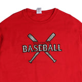 Jerzees  Baseball Crewneck Sweatshirt Large Red