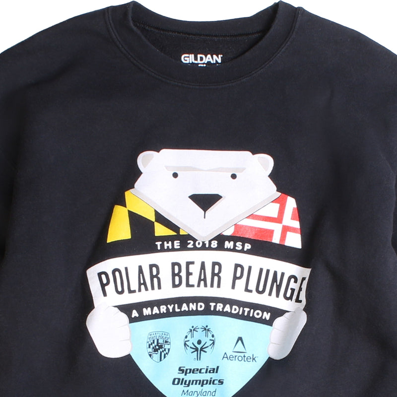 Gildan  Polar Bear Olympics Sweatshirt Medium Black