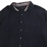 Hathaway  Corduroy Long Sleeve Button Up Shirt XXLarge (2XL) Navy Blue