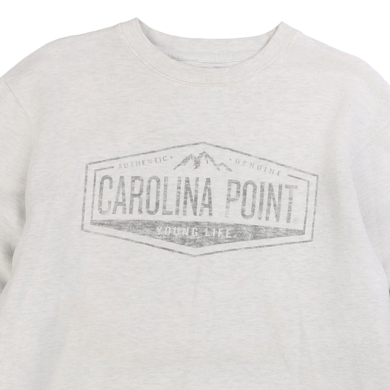 Blue  Carolina Point Crewneck Sweatshirt Small Grey