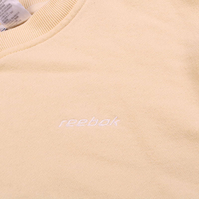 Reebok  Spellout Heavyweight V Neck Sweatshirt Large Yellow