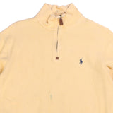Ralph Lauren  Quarter Zip Ribbed Knitted Jumper / Sweater Small Yellow