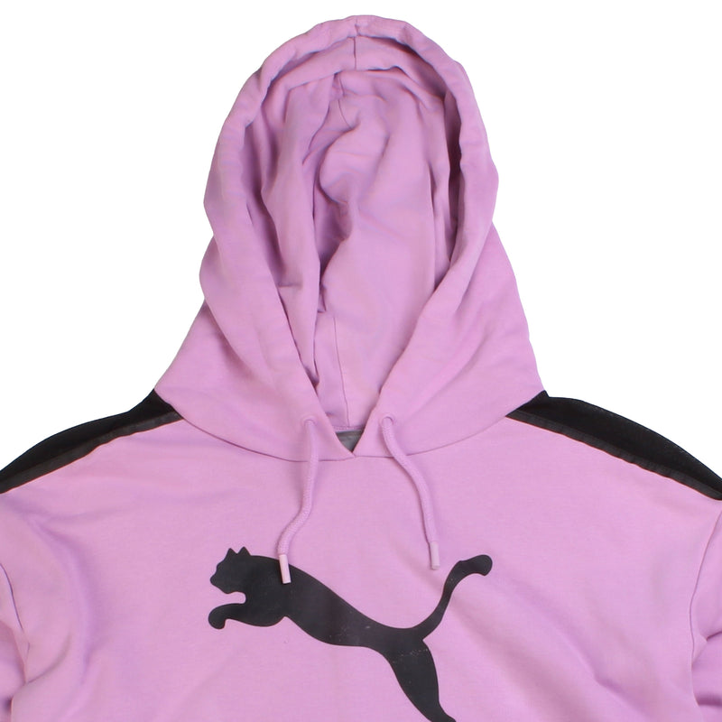 Puma  Spellout Pullover Hoodie Small Pink