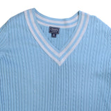 Chaps  Knitted V Neck Jumper / Sweater XXLarge (2XL) Blue