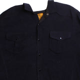 River Island  Corduroy Long Sleeve Button Up Shirt XLarge Navy Blue