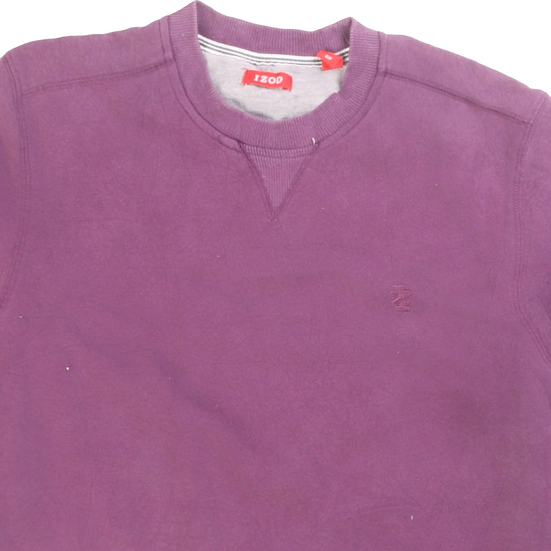 Izod  Plain Crewneck Sweatshirt Small Purple