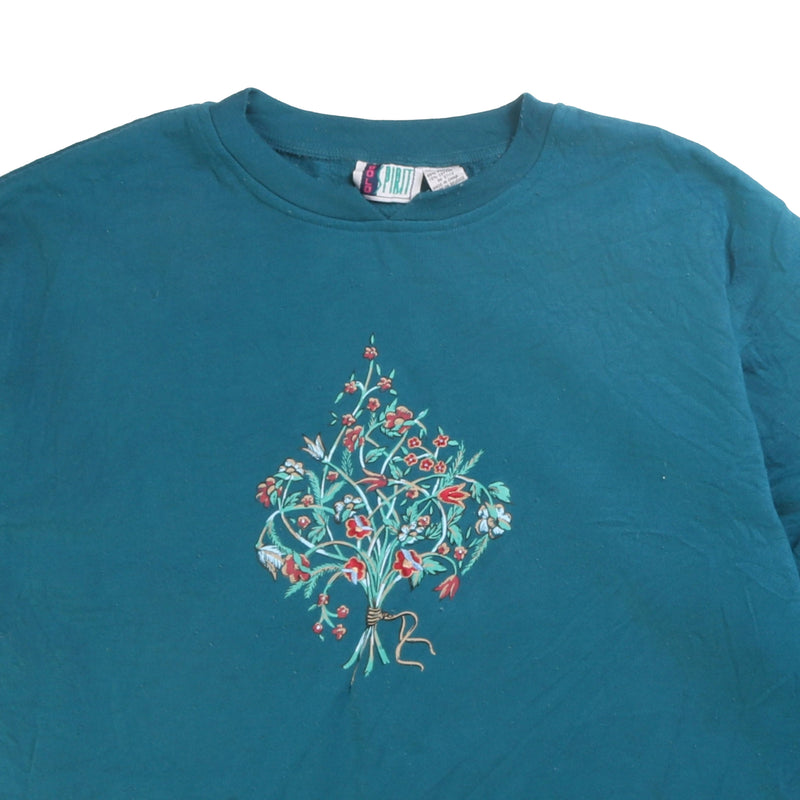 Sprit  Heavyweight Crewneck Sweatshirt Large Turquoise Blue Green