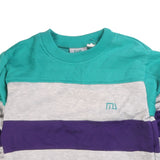 Max Accive  Striped Heavyweight Sweatshirt Large Turquoise Blue Green