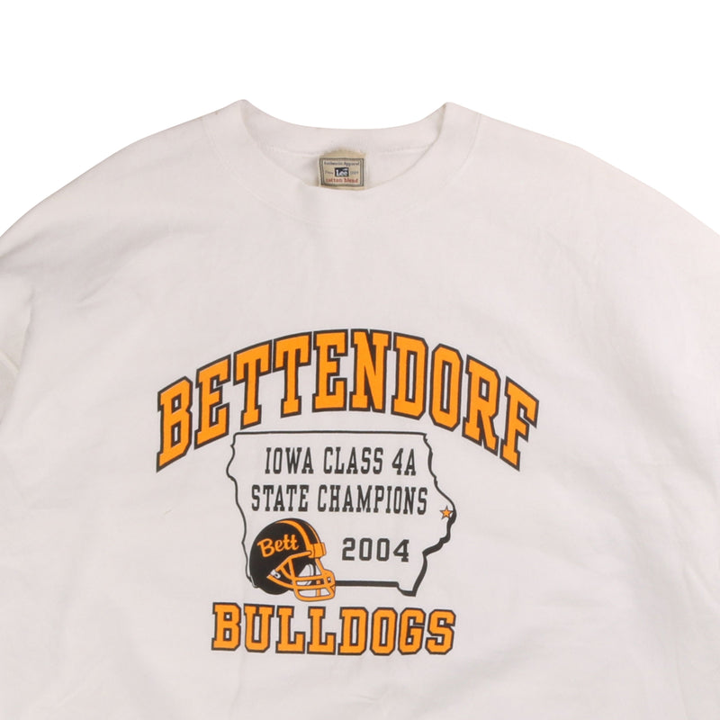 Lee  Bettendorf Bulldogs Heavyweight Crewneck Sweatshirt XLarge White