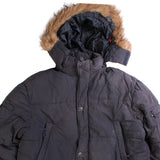 Rover & Lakes  Fur Hood Heavyweight Hooded Puffer Jacket Medium Grey