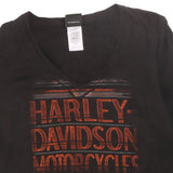 Harley Davidson  Spellout Long Sleeve Crewneck T Shirt Large Black