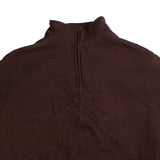 Links Edition  Pullover Quarter Zip Jumper / Sweater Large Brown