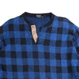 Ralph Lauren  Quarter Button Check Jumper / Sweater Small Blue