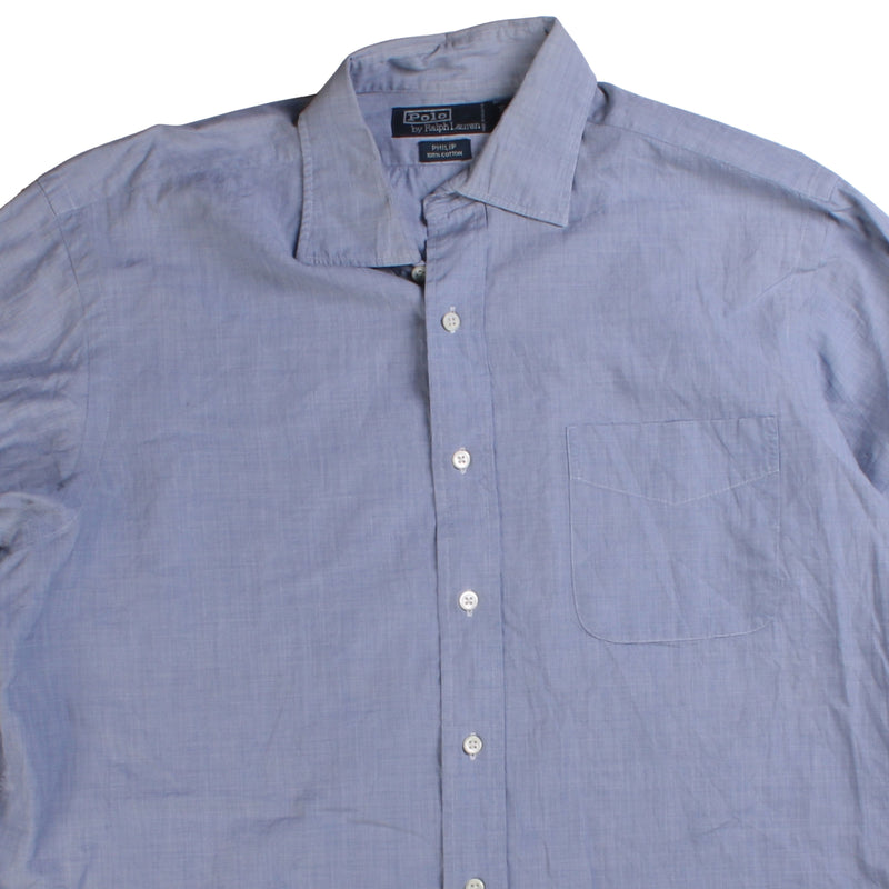 Ralph Lauren  Plain Long Sleeve Button Up Shirt Large Blue