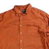 Lands End  Corduroy Long Sleeve Back Print Shirt Large Orange