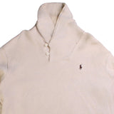 Polo Ralph Lauren  Pullover Quarter Button Jumper / Sweater Large Beige Cream