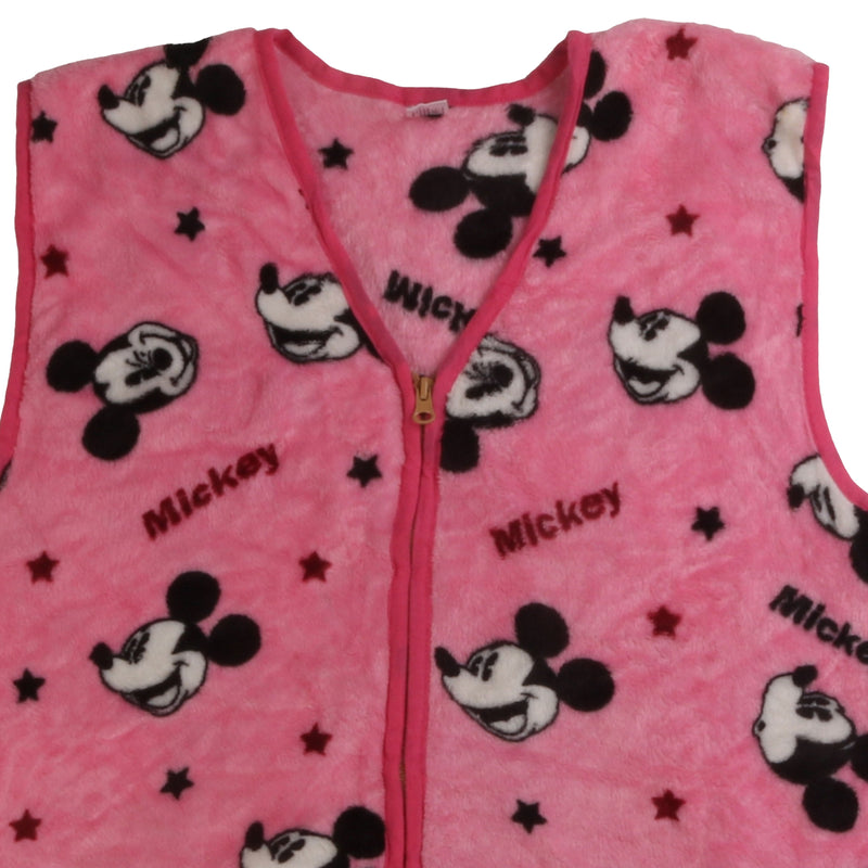 Mickey Mouse  Mickey Vest Sleeveless Fleece Medium (missing sizing label) Pink
