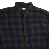 Blue Mountain  Check Lumberjack Long Sleeve Button Up Shirt XLarge Navy Blue