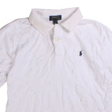 Ralph Lauren  Quarter Button Short Sleeve Polo Shirt Large White