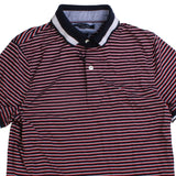 Tommy Hilfiger  Striped Short Sleeve Polo Shirt XSmall Burgundy Red
