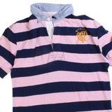 Ralph Lauren  Striped Short Sleeve Button Up Polo Shirt Large Pink