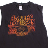 Harley Davidson  Back Print Vest T Shirt Large Black