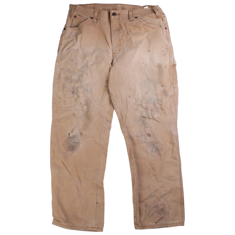 Dickies  Cargo Carpenter Workwear Trousers / Pants 34 Beige Cream