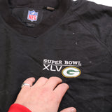 NFL  Super Bowl XLV Greenbay Packers Windbreaker Jacket XLarge Black