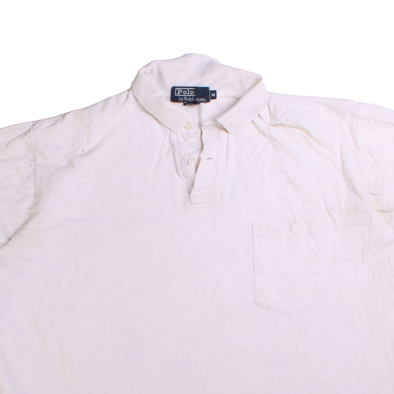 Polo Ralph Lauren  Button Up Short Sleeve Polo Shirt Medium White