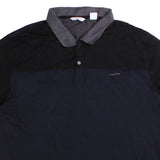 Calvin Klein Short Sleeve Button Up Polo Shirt Men's Large Navy Blue