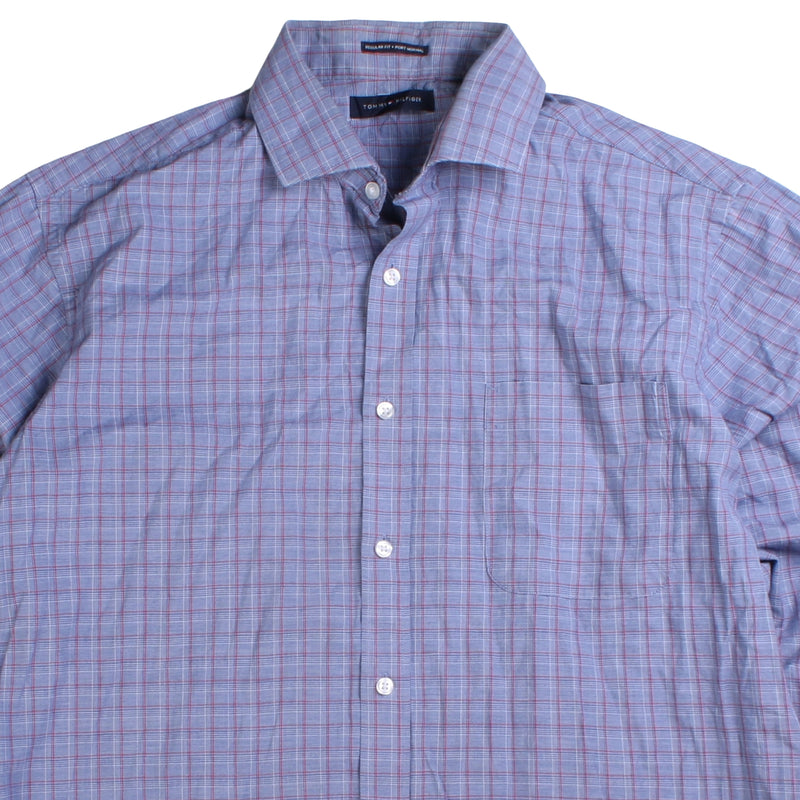 Tommy Hilfiger Long Sleeve Button Up Check Shirt Men's Large Blue