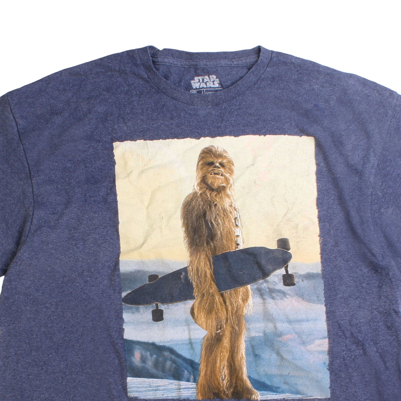 Star Wars Chewbacca Graphic Lightweight T Shirt Men's X-Large Navy Blue