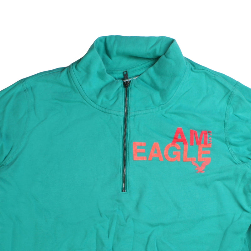 American Eagle Outfit  Quarter Zip Sweatshirt XXLarge (2XL) Turquoise Blue Green