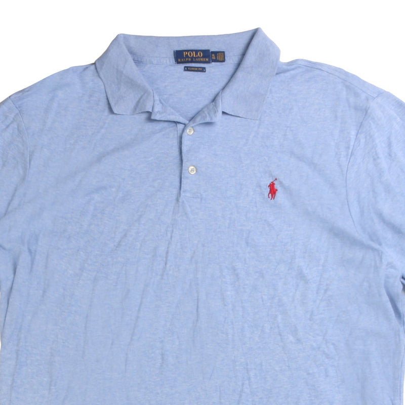 Polo Ralph Lauren  Short Sleeve Button Up Plain Polo Shirt XLarge Blue
