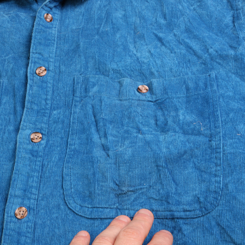 High Sierra  Corduroy Long Sleeve Button Up Shirt XLarge Blue