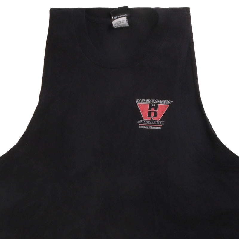 Harley Davidson  Back Print Crewneck Vest T Shirt XLarge Black