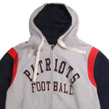 NFL  NFL Patriots Full Zip Up Hoodie XLarge Grey